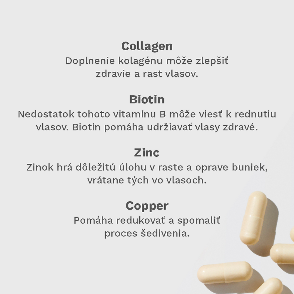 Vitamíny na rast vlasov (s kolagénom) 3 mesačná zásoba