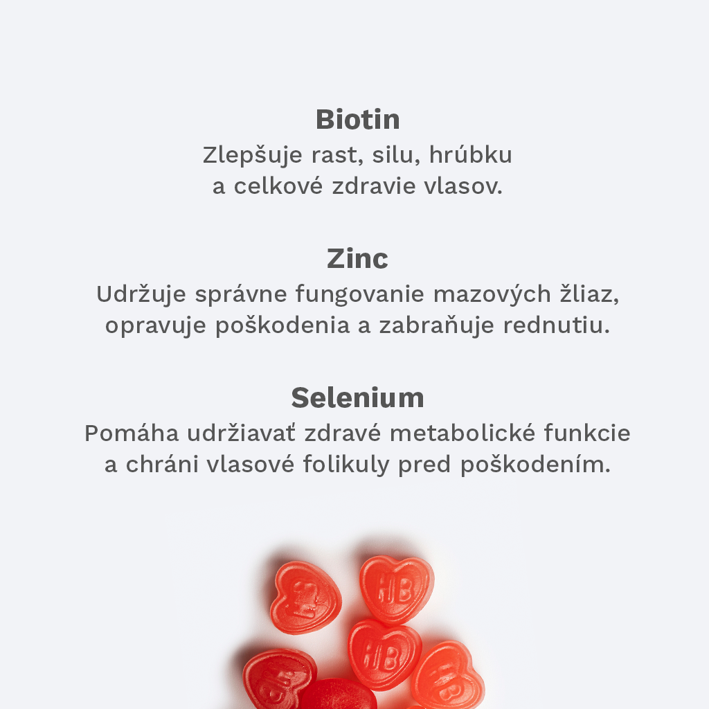 Gumenné vitamíny na rast vlasov 3 mesačná zásoba